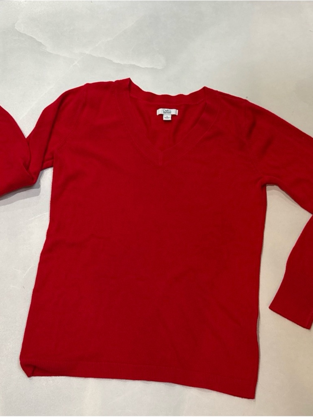 croft & barrow Red V-Neck Sweater - Lightweight Knit